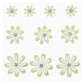 FLORELLA-Blüten Design I grün/creme