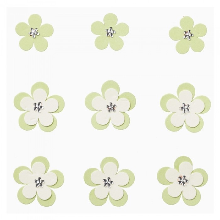 FLORELLA Papier-Blüten Design II grün-cr