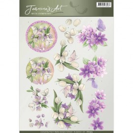 Violet Flowers With Sympathy 3D-Knipvel Jeanine's Art