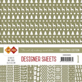 Olive Green Christmas Edition Designer Sheets 1 by Card Deco