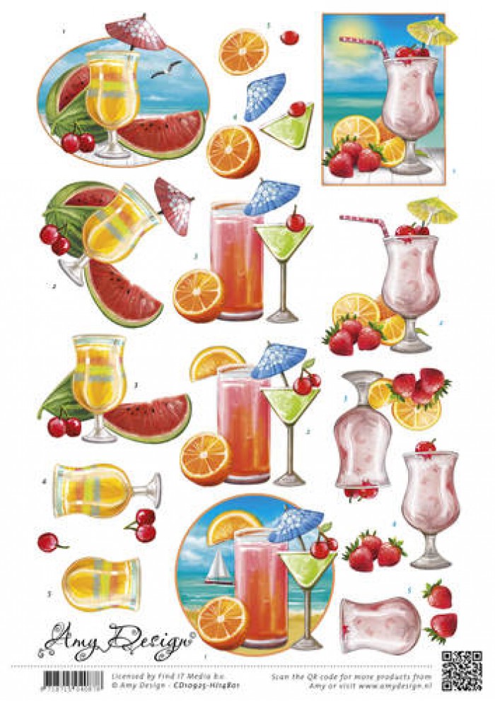 Summer Drinks 3D-Knipvel Amy Design