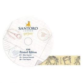 10m Printed Satin Ribbon - Santoro - Little Fishes