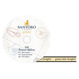 10m Printed Satin Ribbon - Santoro - Little Thoughts
