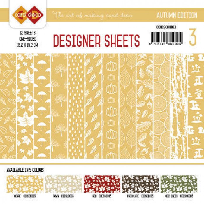 Ocre Autumn Colors Designer Sheets 3  by Card Deco