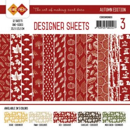 Rood Autumn Colors Designer Sheets 3 by Card Deco