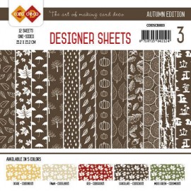 Chocoladebruin Autumn Colors Designer Sheets 3 by Card Deco