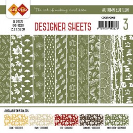 Moss Green Autumn Colors Designer Sheets 1 by Card Deco