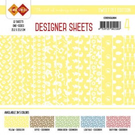 Yellow Sweet Pet Designer Sheets by Card Deco