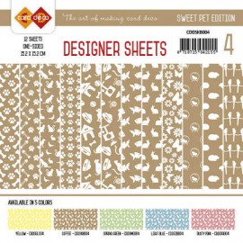 Koffiebruin Sweet Pet Designer Sheets 4 by Card Deco