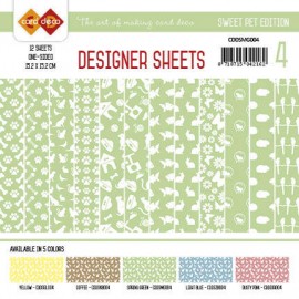 Spring Green Sweet Pet Designer Sheets 4 by Card Deco 