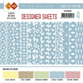 Light Blue Sweet Pet Designer Sheets 4 by Card Deco
