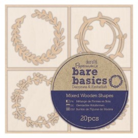 Wooden Shapes (20pcs) - Bare Basics - Wreaths