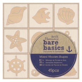 Wooden Shapes (45pcs) - Bare Basics - Nautical