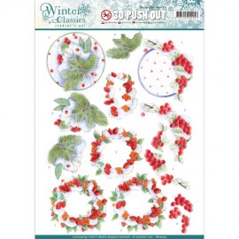 Winterberries Winter Classics 3D-Uitdrukvel Push-Out Jeanine`s Art