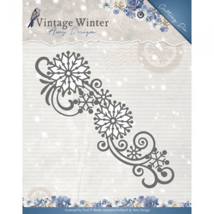 Die - Amy Design - Vintage Winter - Snowflake Swirl Border