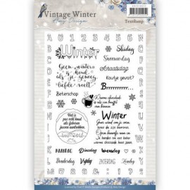 Nederlands - Vintage Winter - Text Clear Stamp - Amy Design