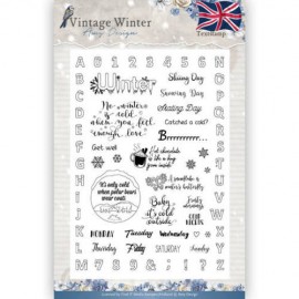 Engels - Vintage Winter - Text Clear Stamp - Amy Design