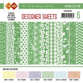 Spring Edition Green Designer Sheets 6 by Card Deco 