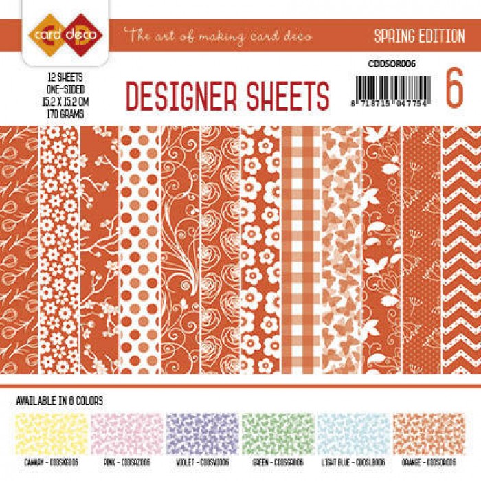 Orange Spring Edition Designer Sheets 6 by Card Deco