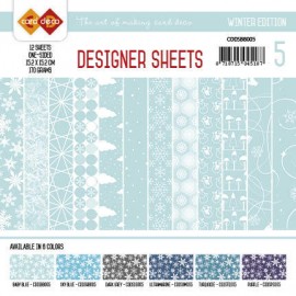 Babyblauw Winter Edition  Designer Sheets 5 by Card Deco 