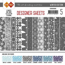 Donkergrijs Winter Edition Designer Sheets 5 by Card Deco