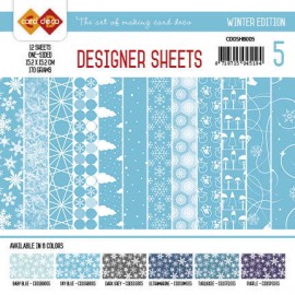 Sky Blue Winter Edition  Designer Sheets 5 by Card Deco 
