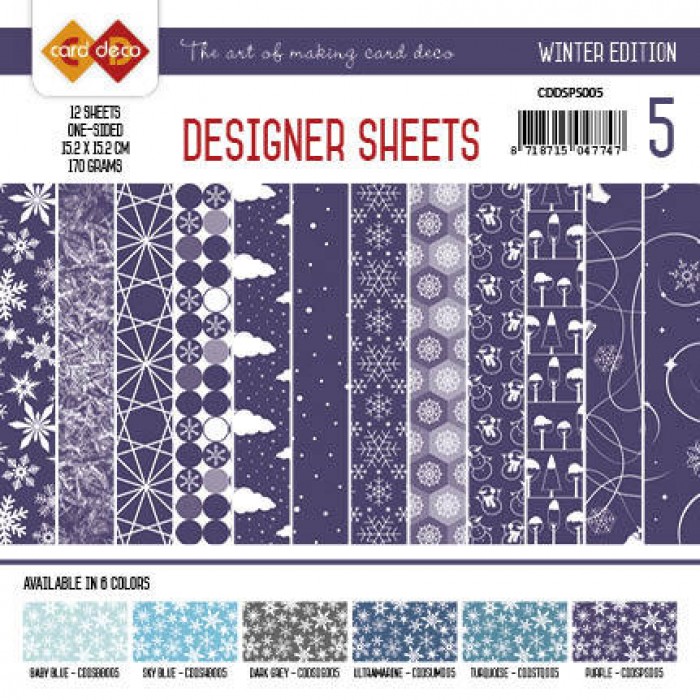 Purple Winter Edition Designer Sheets 5 by Card Deco 