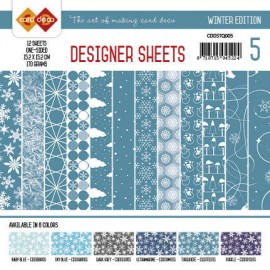 Turquoise Winter Edition Designer Sheets 5 by Card Deco