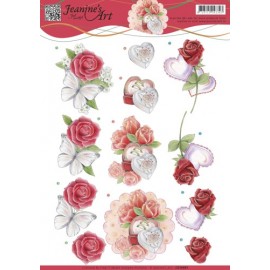 Roses and Hearts 3D Cutting Sheets Yvon's Art Factory