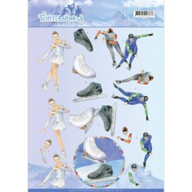 Ice Skating Wintersports 3D-Knipvel Jeanine's Art