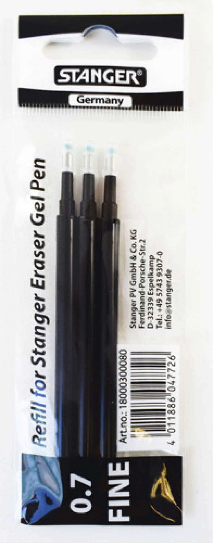 Eraser Gel pen refill 0,7 schwarz / black