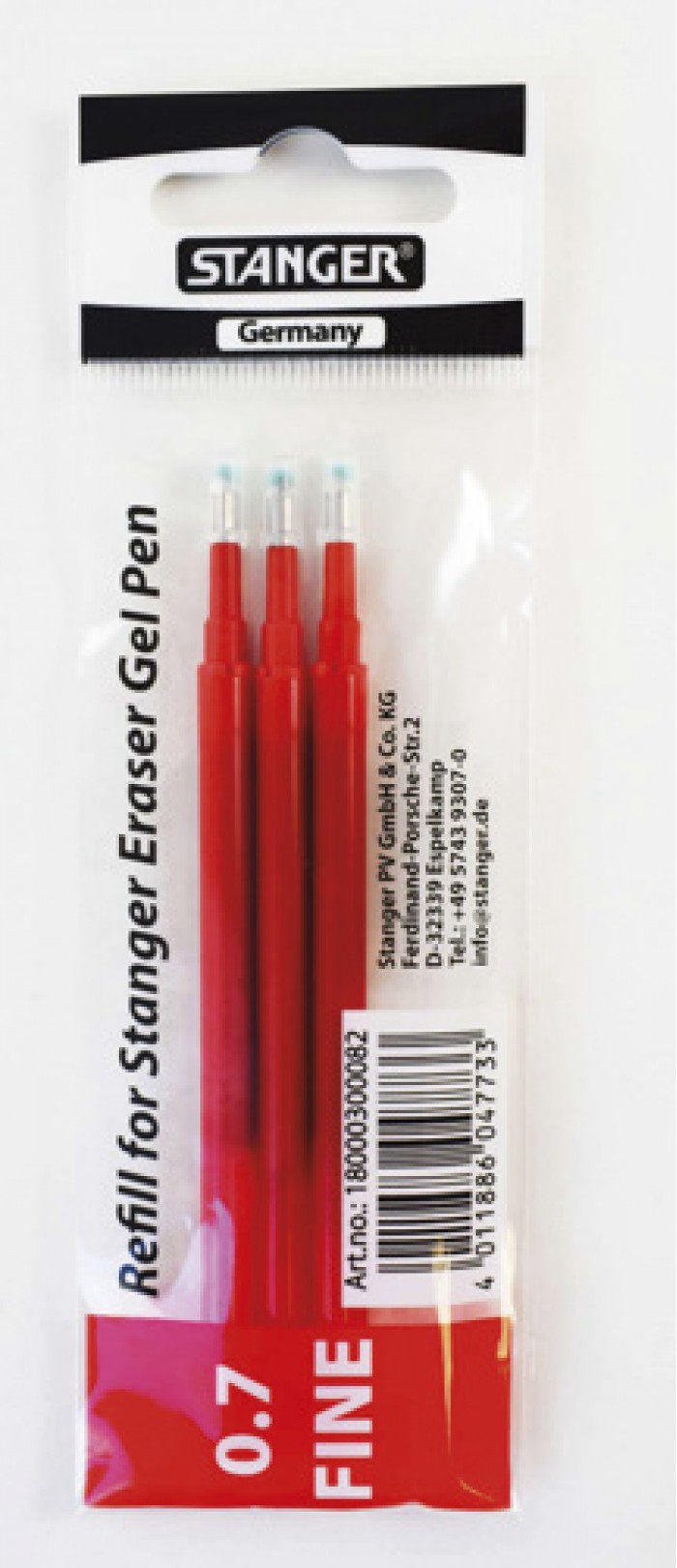 Eraser Gel pen refill 0,7 rot / red