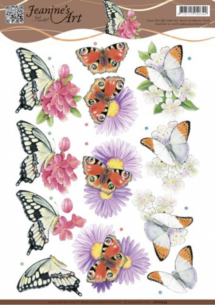 Nr. 3 Butterflies 3D knipvel Jeanine's Art