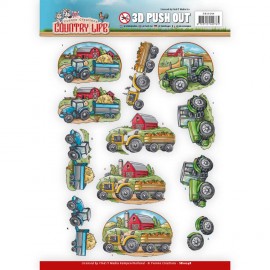 Tractors - Country Life 3D-PushOut Yvonne Creations
