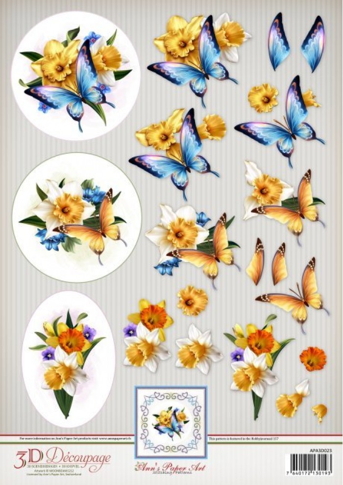 Daffodils 3D Cutting Sheet by Ann's Paper Art