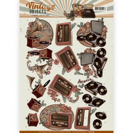 Vintage Music - Vintage Objects 3D-Knipvel Yvonne Creations