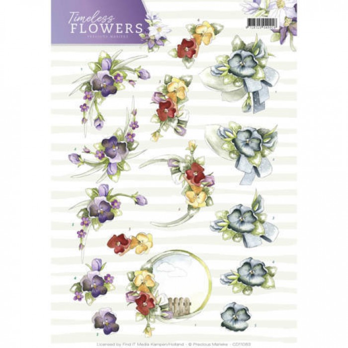 Violets Timeless Flowers 3D-Knipvel Precious Marieke
