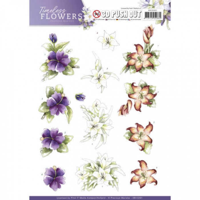Lillies Timeless Flowers 3D-Uitdrukvel Push-Out Precious Marieke