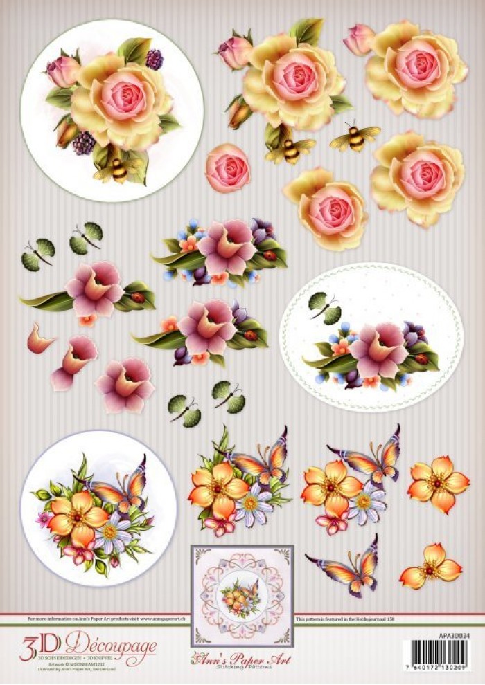 Spring Flowers 3D Decoupage Sheet Ann's Paper Art