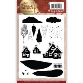 Christmas House - Merry and Bright Christmas - Clear Stamp - Precious Marieke