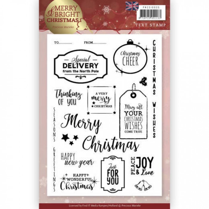 Engels - Merry and Bright Christmas - Clear Stamp - Precious Marieke