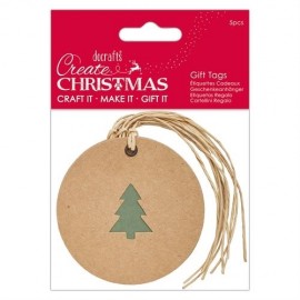 Silhouette Kraft Gift Tag (5pcs) - Tree - Create Christmas