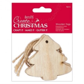 Wooden Tags (4pcs) - Tree - Create Christmas