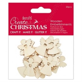 Wooden Embellishment (20pcs) - Angels  - Create Christmas