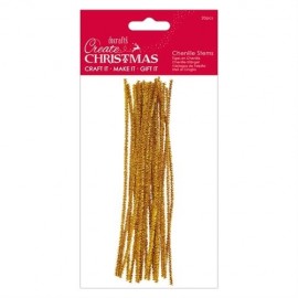 Metallic Chenille Stems (20pcs) - Gold - Create Christmas