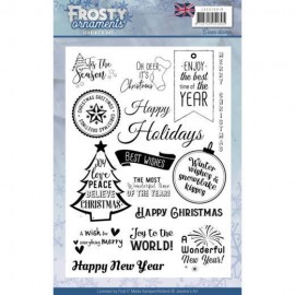 Engels - Frosty Ornaments - Text Clear Stamp - Jeanine's Art