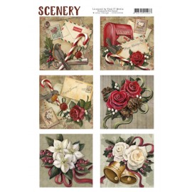 Christmas Roses - Scenery Die Cut Topper 