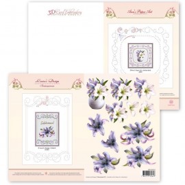 Nr. 22 Flowers and Flowers in Vase With Ann & Laura 3D Card Embroidery Pattern Sheet