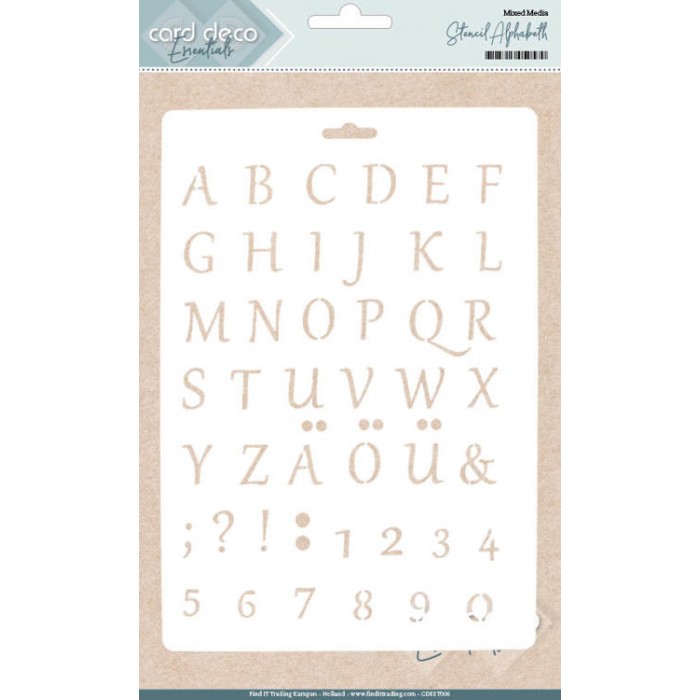Card Deco Essentials Stencil Alphabet 