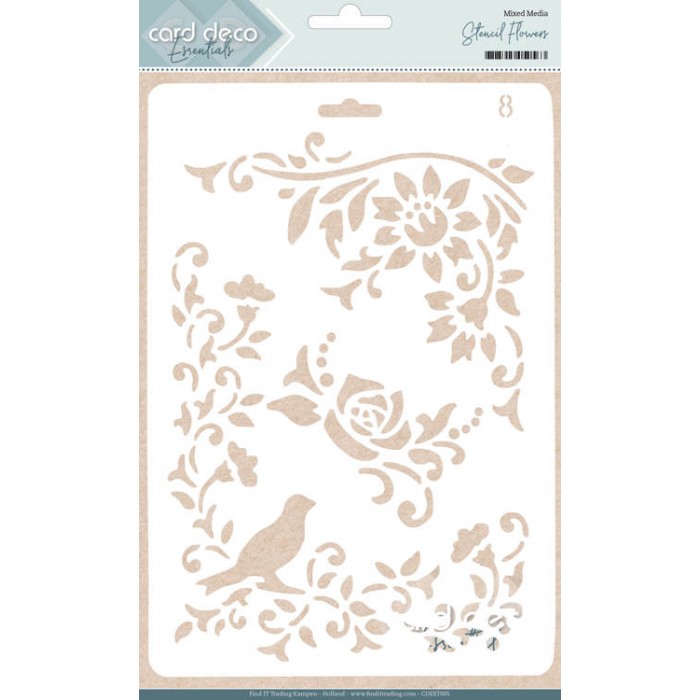 Card Deco Essentials Stencil Flowers 